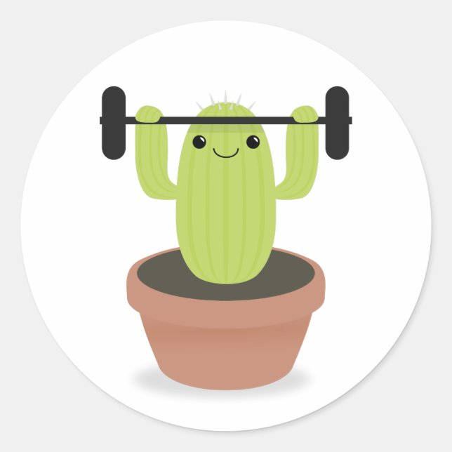 Adesivo Redondo Cactus em formação (Frente)