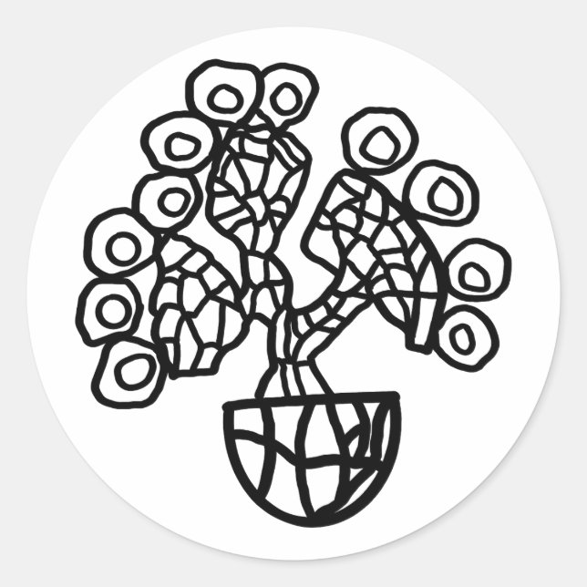 ADESIVO REDONDO CACTUS EM UM BOWL (Frente)