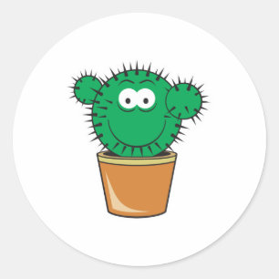 Adesivo Redondo Cactus Face