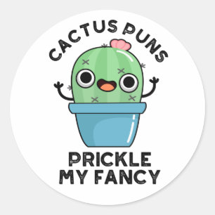 Adesivo Redondo Cactus Puns Pickles Meu Rico Cute Plantas Pun