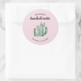Adesivo Redondo Cactus Succulent Desert Bachelorette Favor