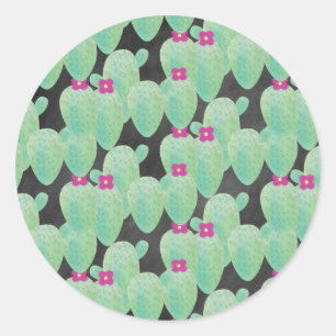 Adesivo Redondo Cactus Suculento Bonito Plantas domésticas Coran