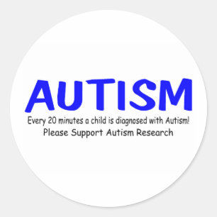 Adesivo Redondo Cada 20 minutos uma criança é nascida com autism