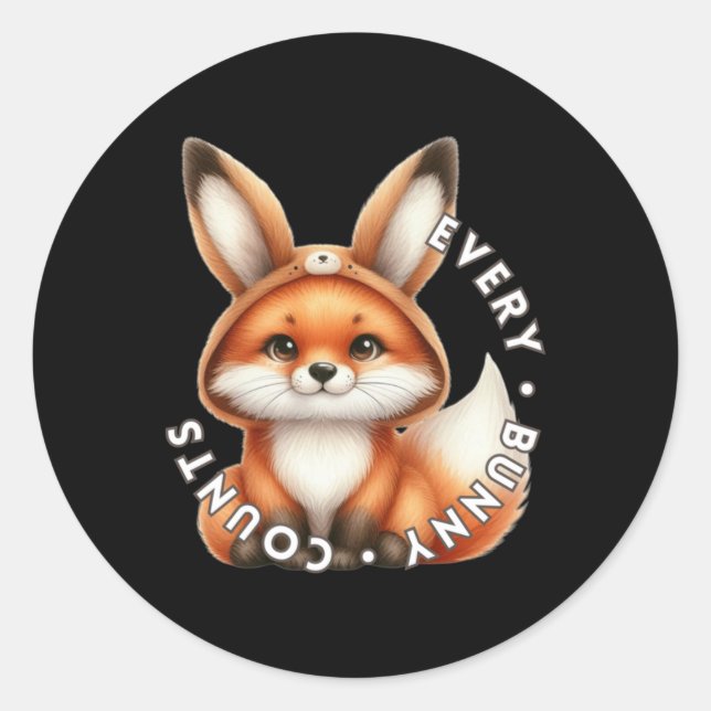 Adesivo Redondo Cada Coelhinho Conta - Fox Sticker (Frente)