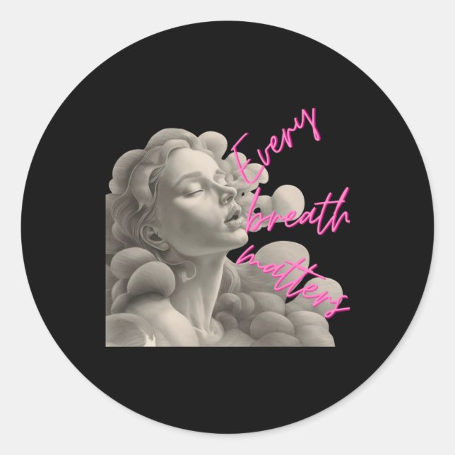 Adesivo Redondo Cada Respiração É Dotada Por Divertimento Do Vesti (Frente)