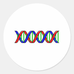 Adesivo Redondo Cadeia de DNA da ciência