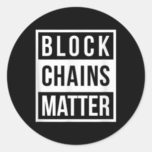 Adesivo Redondo Cadeias de Bloqueio - Engraçada Oferta Criptográfi