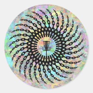 Adesivo Redondo Cadeias de cesta de golfe de disco