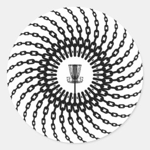 Adesivo Redondo Cadeias de cesta de golfe de disco