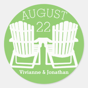 Adesivo Redondo Cadeiras de Adirondack