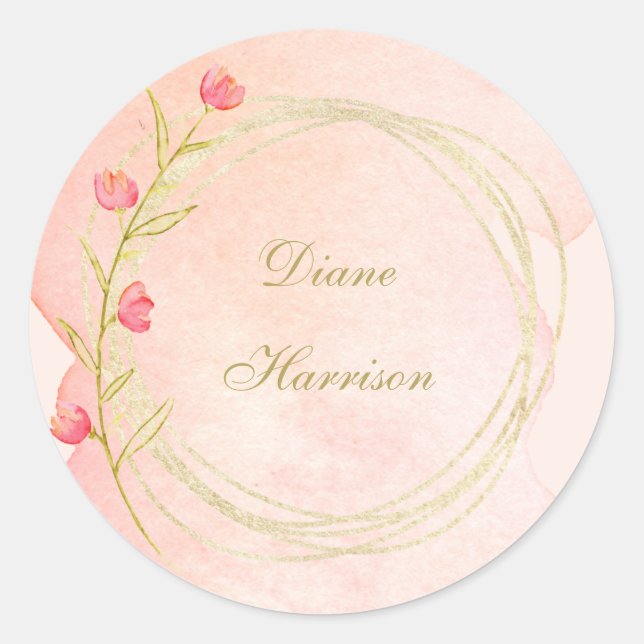 Adesivo Redondo Caderno de Pedra do Jardim de Algodão Aquático (Frente)