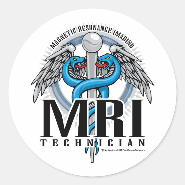 Adesivo Redondo Caduceus da tecnologia de MRI (Frente)