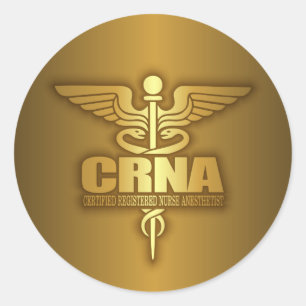 Adesivo Redondo Caduceus Dourado (CRNA)