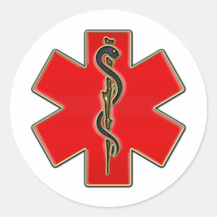 Adesivo Redondo Caduceus Médico