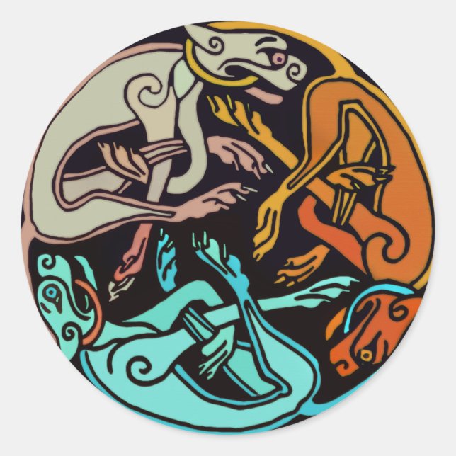 Adesivo Redondo Cães Célticos (Frente)