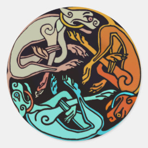 Adesivo Redondo Cães Célticos