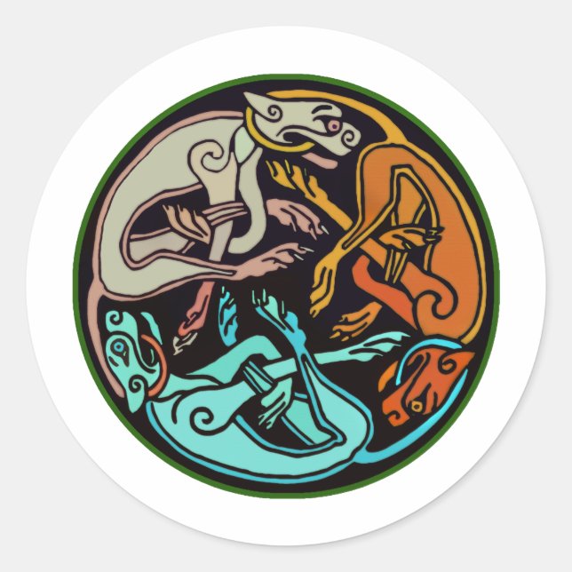 Adesivo Redondo Cães Célticos (Frente)