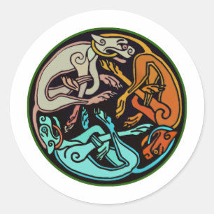 Adesivo Redondo Cães Célticos