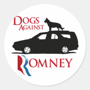 Adesivo Redondo Cães contra Romney - .png