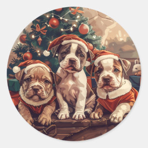 Adesivo Redondo Cães de Cachorro Pit Bull de Natal