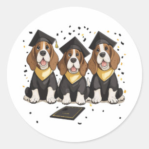 Adesivo Redondo Cães de Cães de Caça de Graduação