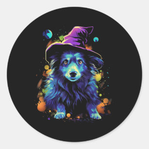 Adesivo Redondo Cães de Halloween Westi Caminhada de Cães de Hallo