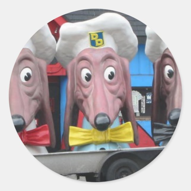 Adesivo Redondo Cães de Jantar (Frente)