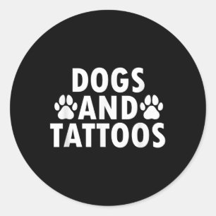 Adesivo Redondo Cães E Tatuagens