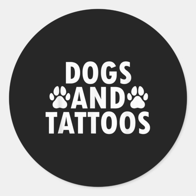 Adesivo Redondo Cães E Tatuagens (Frente)