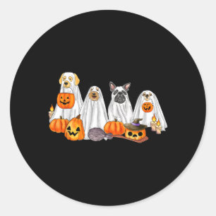 Adesivo Redondo Cães Fantasmas de Halloween _ Excesso de Cutez de 