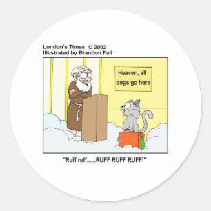 Adesivo Redondo Cães Gatos e Camisetas Engraçados