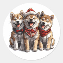 Cães Papais noeis de Shiba Inu de Natal