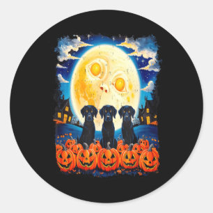 Adesivo Redondo Cães Pretos Retro Halloween Amantes de Cães Pintam