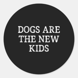 Adesivo Redondo Cães São Os Novos Garotos - Estilo Vintage -