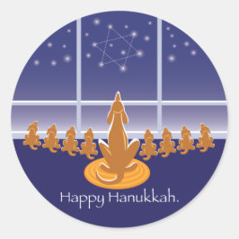 Adesivo Redondo Cães WagsToWish_Menorah