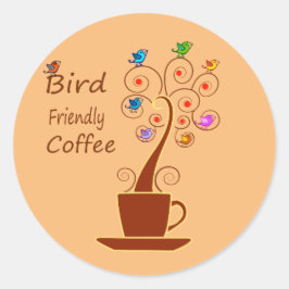 Adesivo Redondo Café Amigo das Aves