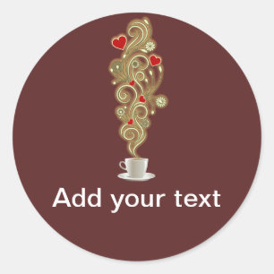 Adesivo Redondo Café Amor