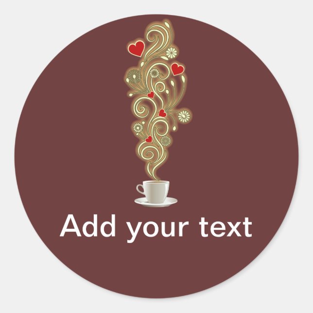 Adesivo Redondo Café Amor (Frente)