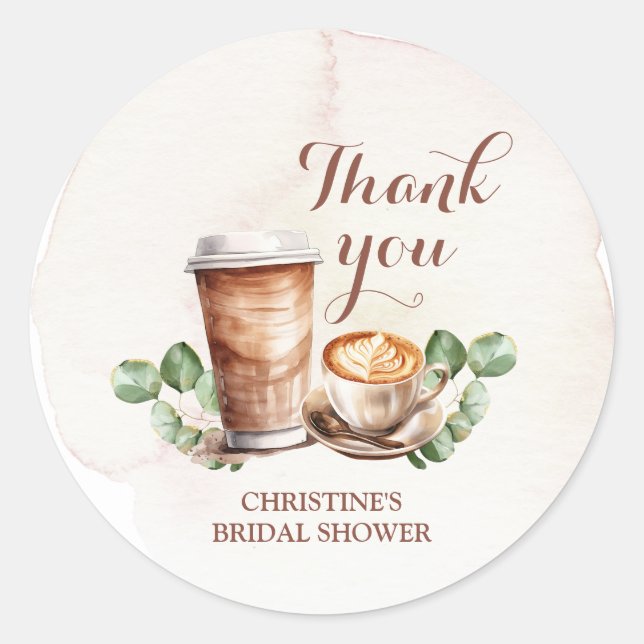 Adesivo Redondo Café Amor está Criando Obrigado Sticker (Frente)