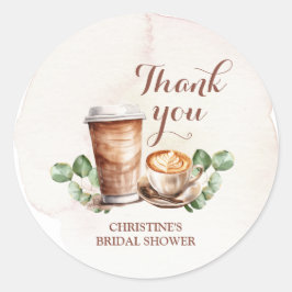 Adesivo Redondo Café Amor está Criando Obrigado Sticker