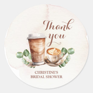 Adesivo Redondo Café Amor está Criando Obrigado Sticker