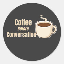 Café Antes da Conversa Citação Divertida de Café