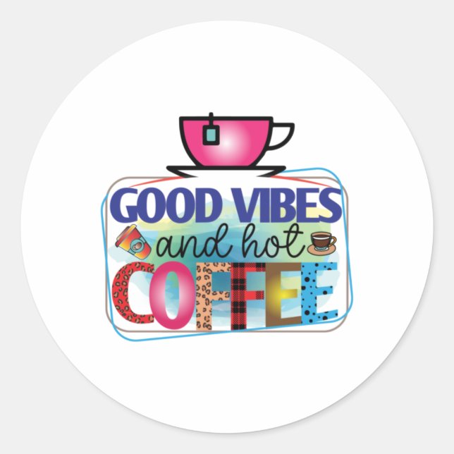 Adesivo Redondo Café Arte Boas Víblias E Café Quente (Frente)