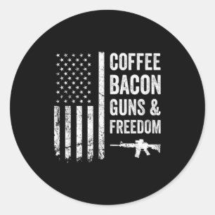 Adesivo Redondo Café Bacon Armas & Dom - Churrasco Grill Engra