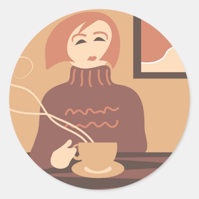 Adesivo Redondo Café Break (Frente)