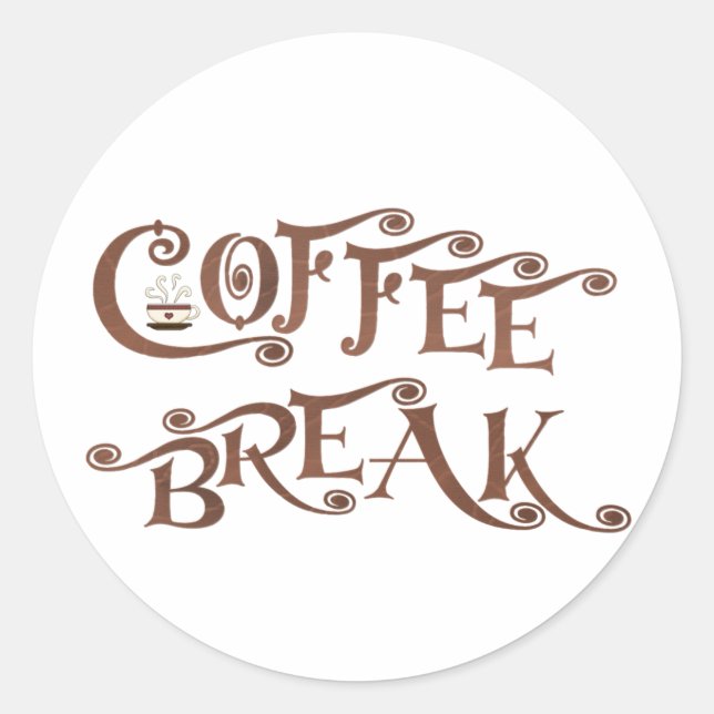 Adesivo Redondo Café Break (Frente)