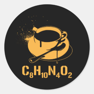 Adesivo Redondo Café C8H10N4O2