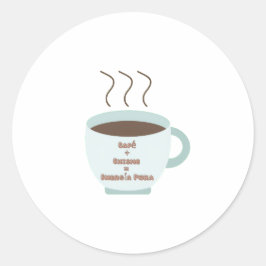 Adesivo Redondo Café + Chisme = Energía Pura 🌶 Patrimônio Hispâni