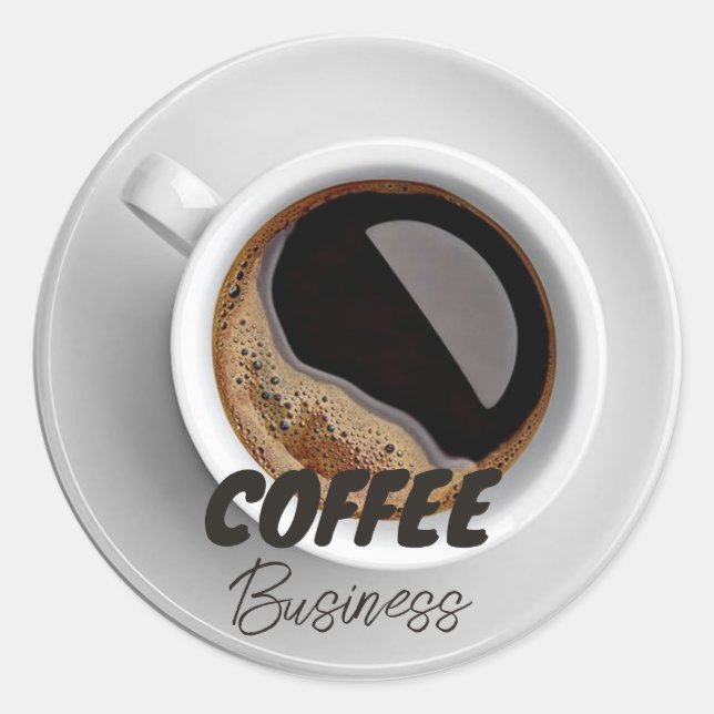 Adesivo Redondo Café Compre de Café da Taça Quente (Frente)