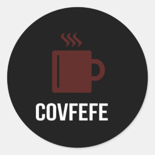 Adesivo Redondo Café Covfefe Presidente Donald Trump Meme